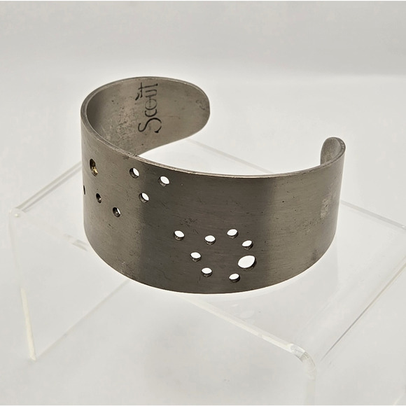Scout Zodiac Cuff Bracelet Pisces Constellation Cutout Steel Modern Minimal Boho - Picture 3 of 15